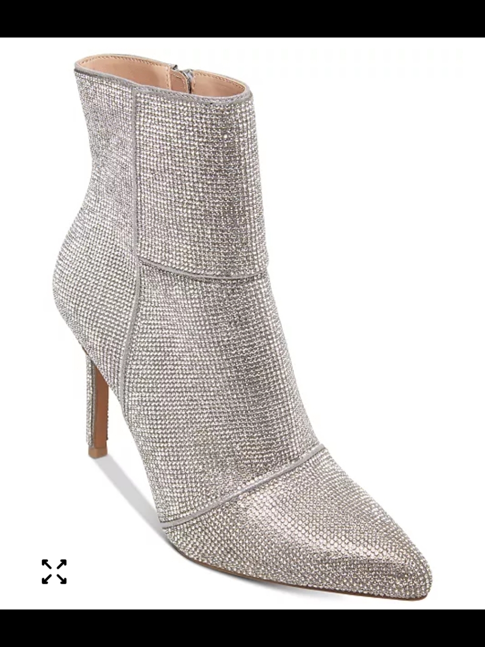 NWOT Steve Madden "Catwalk" Crystal Silver Embellished Ankle Bootie Size 8